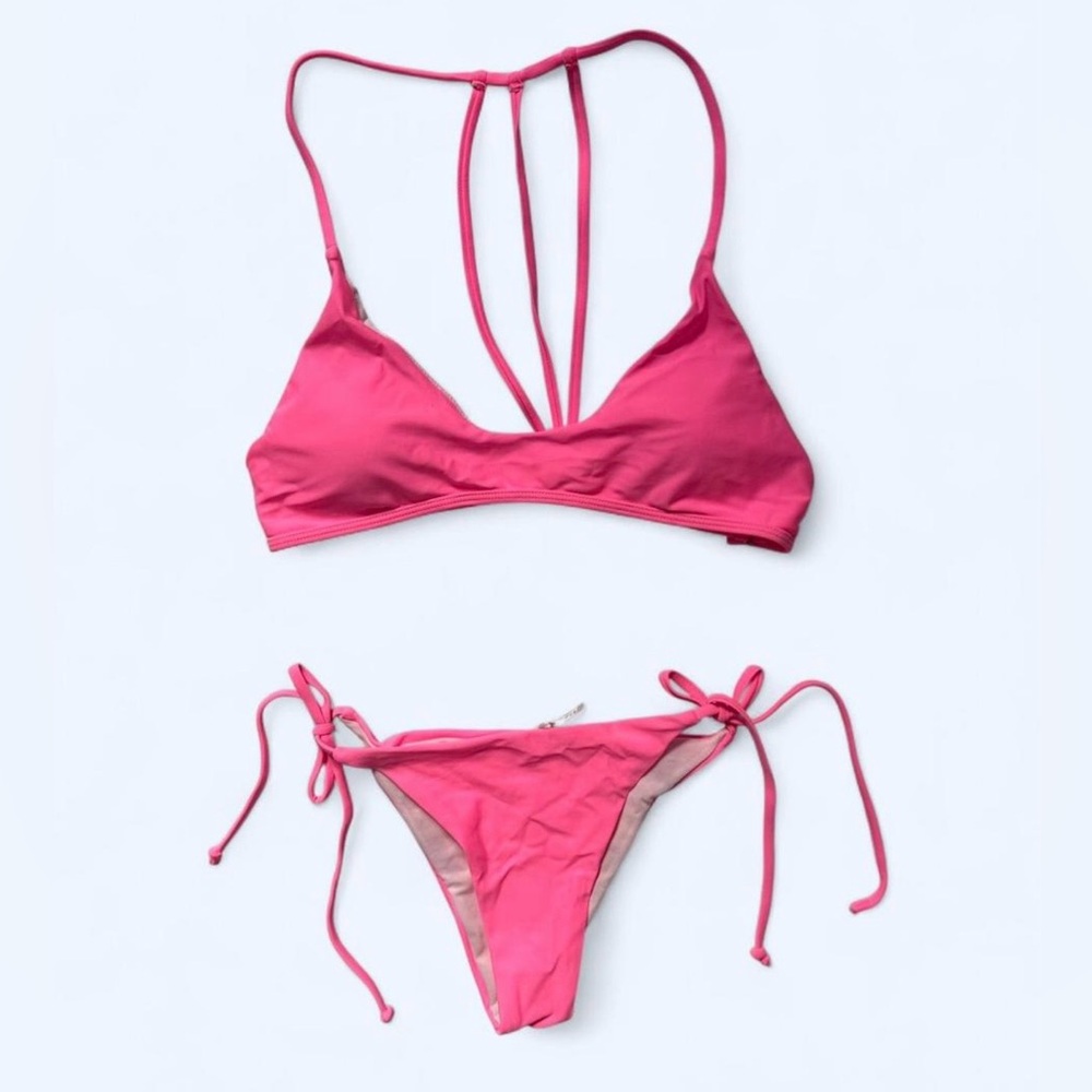Amazon Pink Strappy Bikini Size Large NWOT